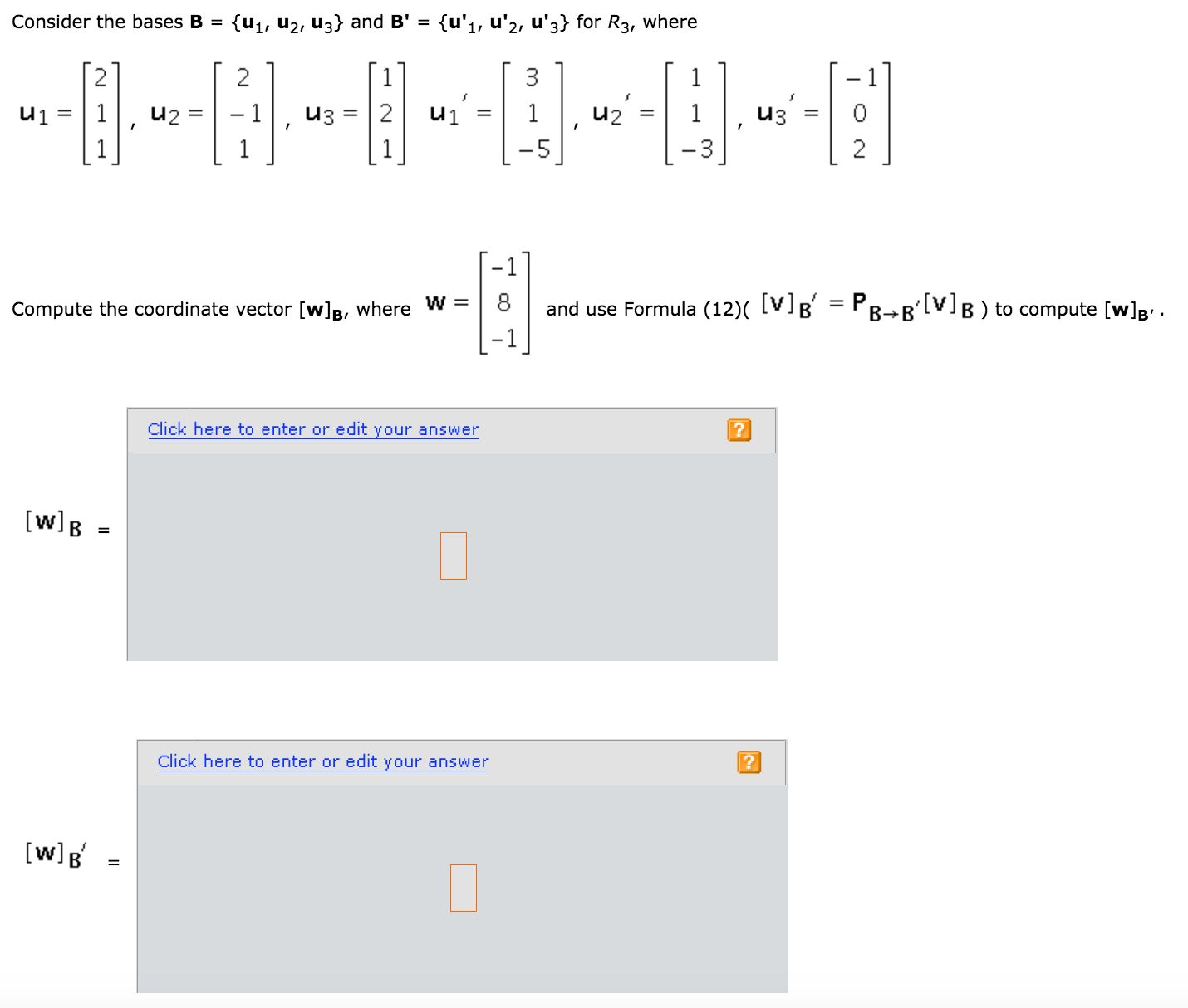 Solved Consider The Bases B = {u_1, U_2, U_3} And B' = | Chegg.com