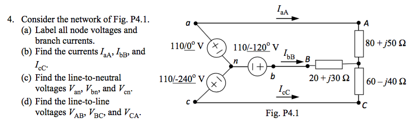 Solved aA. 4. Consider the network of Fig. P4.1. (a) Label | Chegg.com