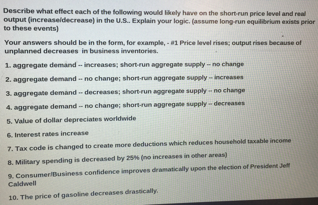 Solved Describe What Effect Each Of The Following Would | Chegg.com