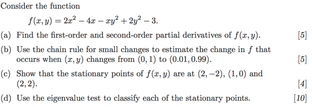 Solved Consider the function [51 (a) Find the first-order | Chegg.com