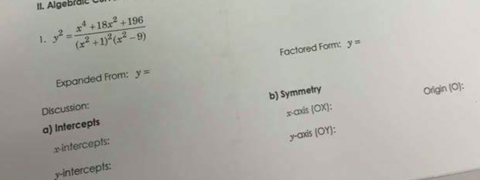 Solved Find the following: Expanded form Factored form X and | Chegg.com