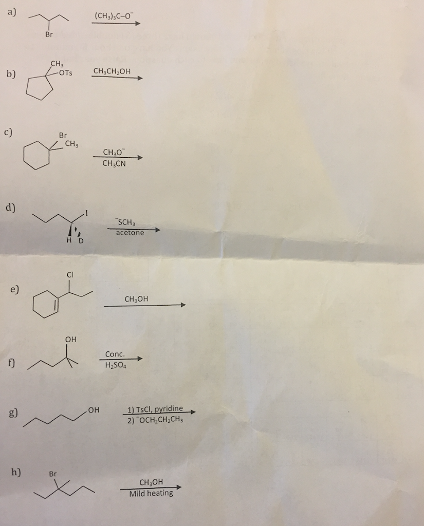 Solved Organic Chem SN1/SN2/E1/E2 Help!! Drawthe Final | Chegg.com