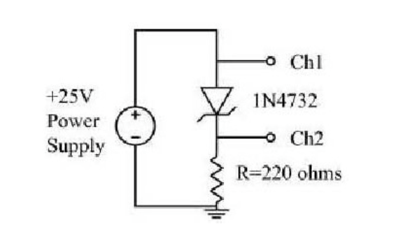 Solved +25V Power + Supply 1N4732 o Ch2 R-220 ohms | Chegg.com