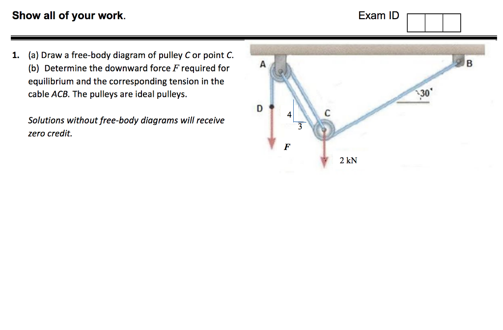 Solved Show All Of Your Work. Exam ID (a) Draw A Freebod...