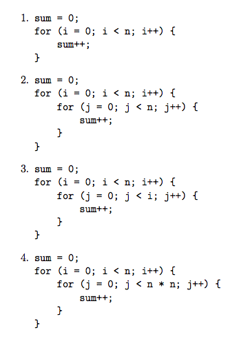 Solved Please find the big-oh and show steps. For example | Chegg.com