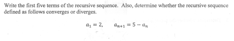 prove a recursive sequence converges