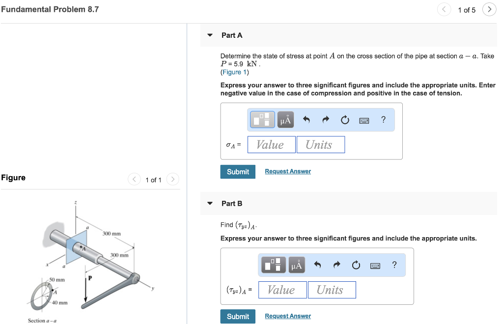 Solved Fundamental Problem 8.7 1 of 5 > ? Part A Determine | Chegg.com