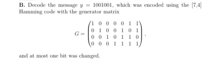 Solved Decode the message y 1001001, which was encoded using | Chegg.com