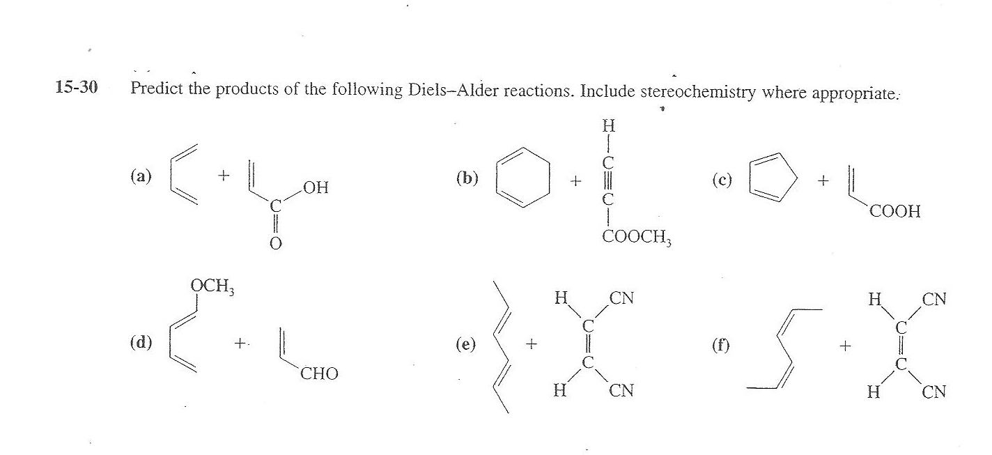 Solved Predict The Products Of The Following Diels Alder