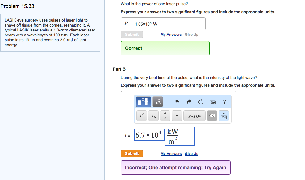 Solved LASIK eye surgery uses pulses of laser light to shave