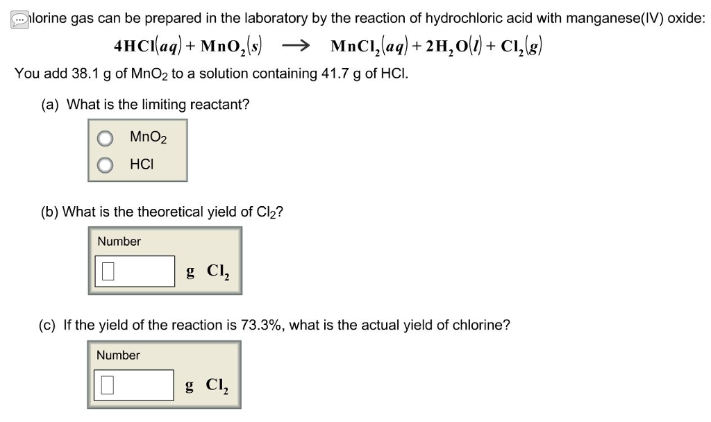 Solved Gas can be prepared in the laboratory by the reaction