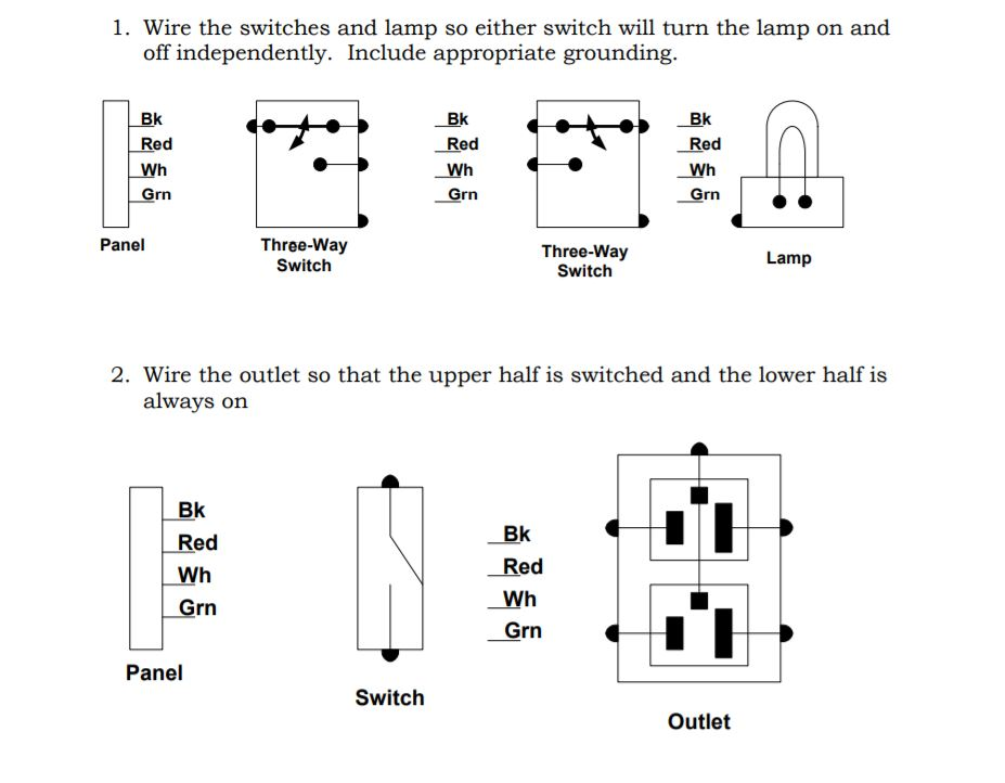 Solved 1. Wire the switches and lamp so either switch will