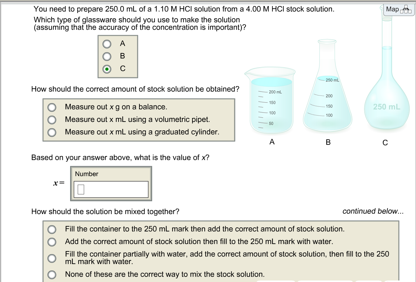 Solved You Need To Prepare 250 0 Ml Of A 1 10 M Hcl Solution