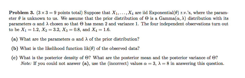Solved Suppose that X_1, ...., X_4 are iid Exponential | Chegg.com