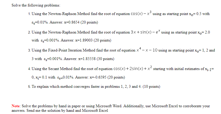 Solved Solve the following problems 1. Using the | Chegg.com