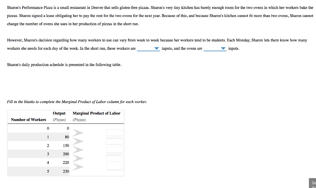 Solved Sharon's Performance Pizza is a small restaurant in | Chegg.com