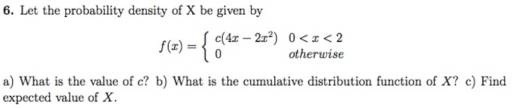 Solved Let the probability density of X be given by f(x) = ½ | Chegg.com