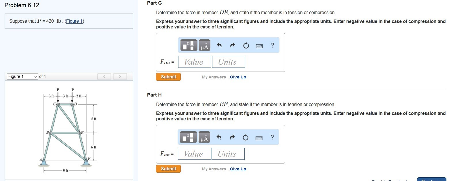 Solved Suppose that P = 420 lb. Part A Determine the force | Chegg.com