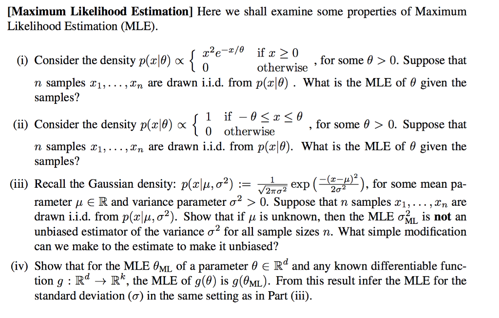 [Maximum Likelihood Estimation] Here We Shall Examine | Chegg.com