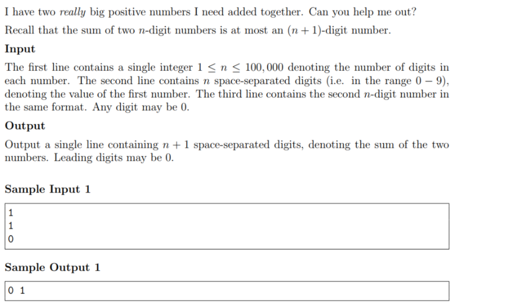 Solved I have two really big positive numbers I need added | Chegg.com