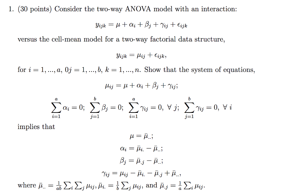 Solved I understand the general concept of two way ANOVA and