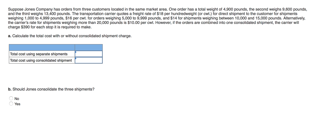 Solved Suppose Jones Company has orders from three customers | Chegg.com