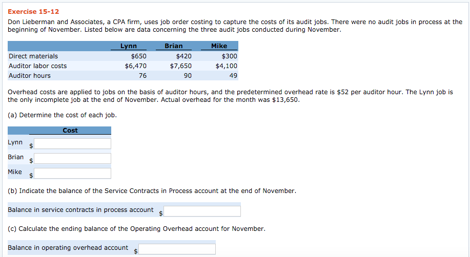 Solved Don Lieberman and Associates, a CPA firm, uses job