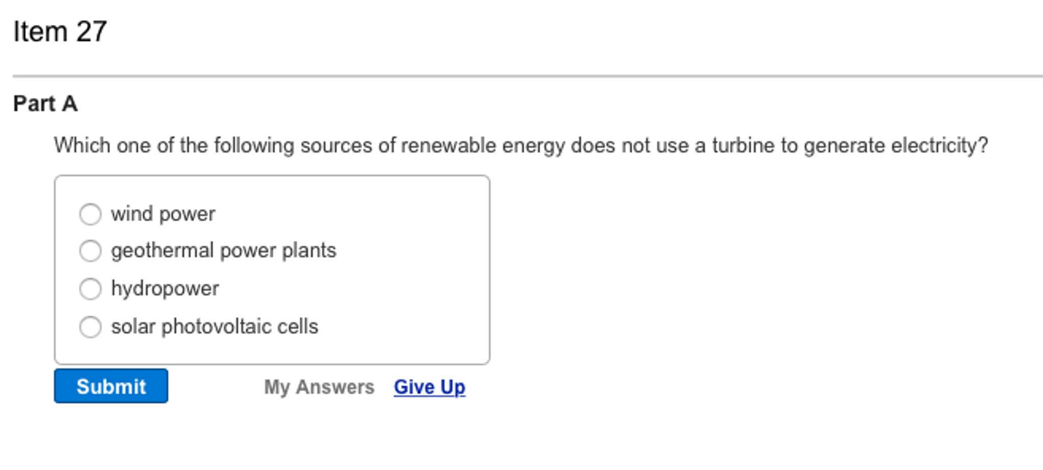 which of the following is a nonrenewable source of energy wind