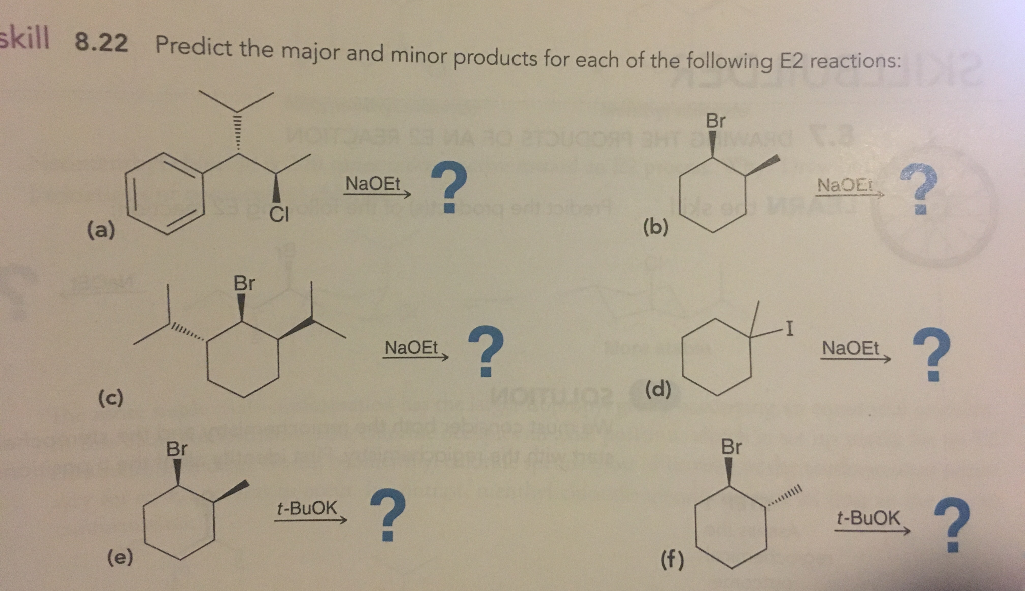 Solved Predict the major and minor products for each of the | Chegg.com