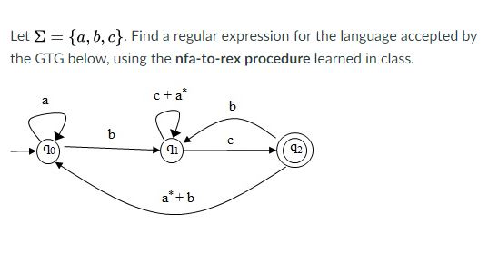 Solved Let Σ = {a, B, C} Find A Regular Expression For The 