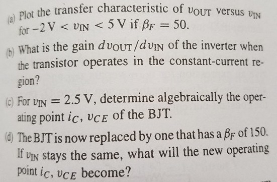 6 10 A BJT Is Connected In The Inverter Configuration Chegg