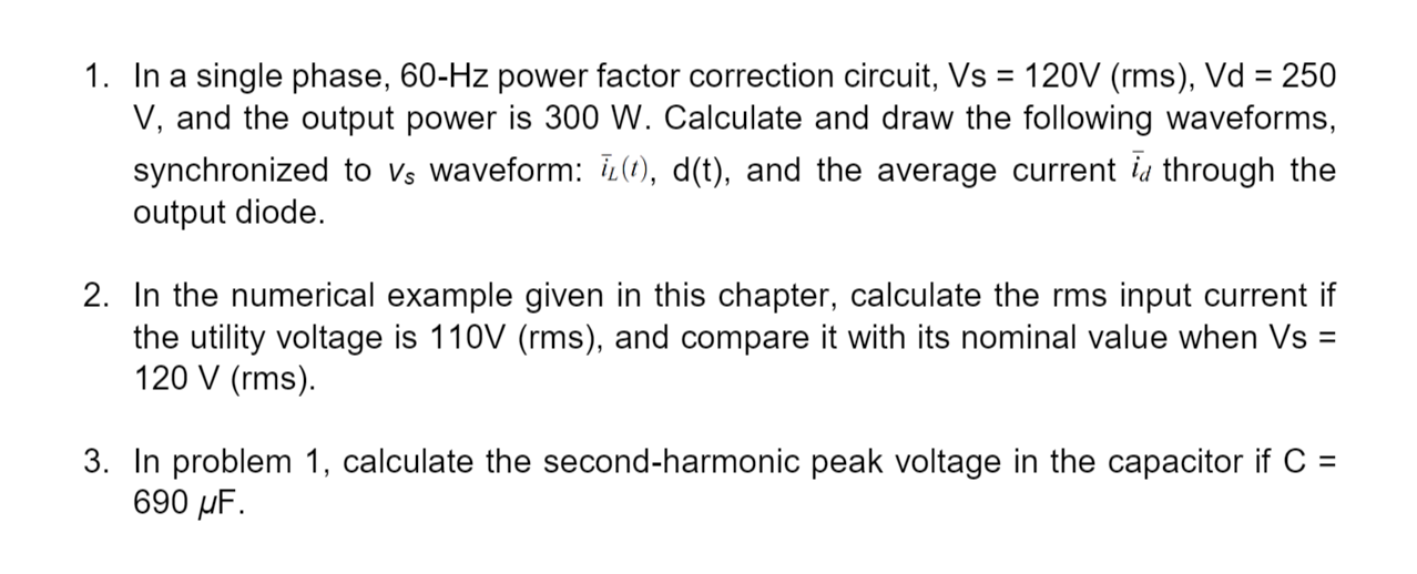 Solved In a single phase, 60-Hz power factor correction | Chegg.com