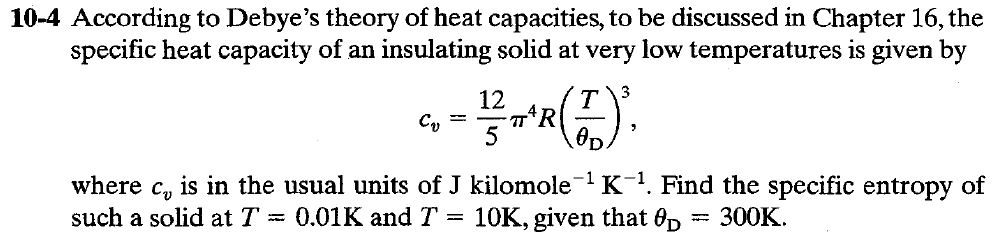 Solved According to Debye's theory of heat capacities, to be | Chegg.com