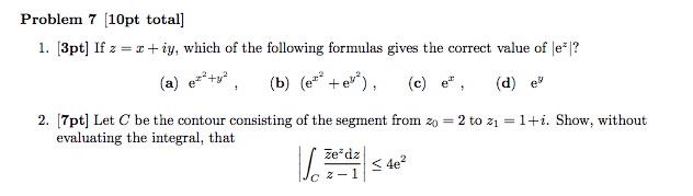 Solved If Z = X + Iy, Which Of The Following Formulas Gives 