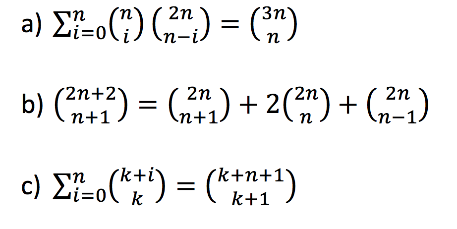 Solved Use Combinatorial Arguments To Prove The Following | Chegg.com