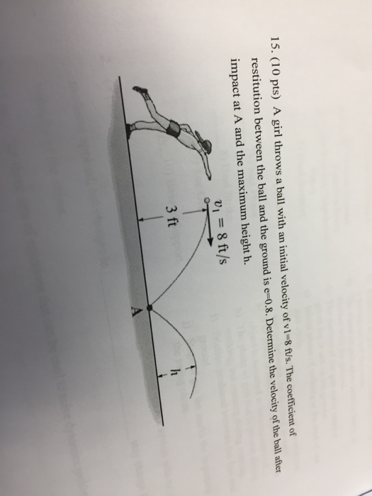 Solved A girl throws a ball with an initial velocity of v1 =