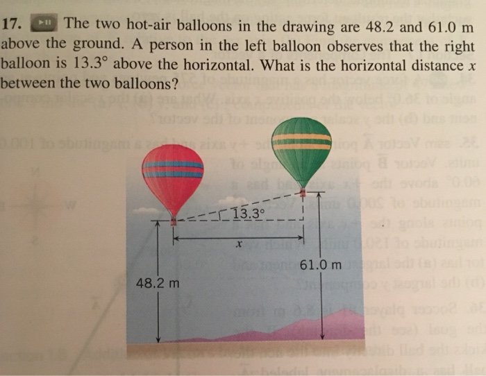 Solved The two hotair balloons in the drawing are 48.2 and
