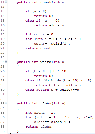 Solved public int count (int a) {if (a