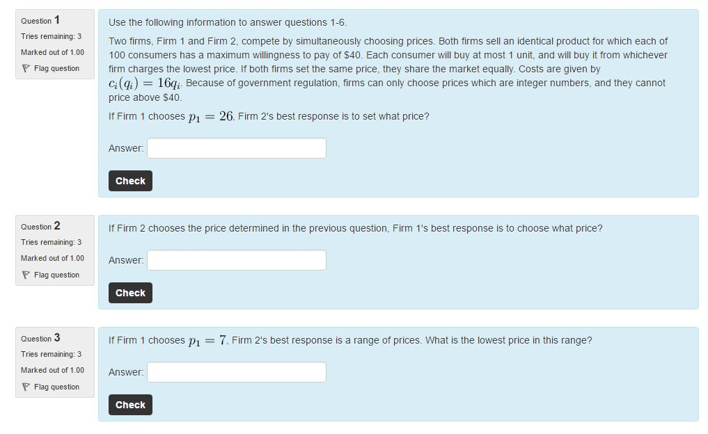 Solved Use The Following Information To Answer Questions | Chegg.com