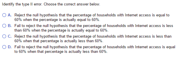Solved Identify the type I error and the type l error that | Chegg.com