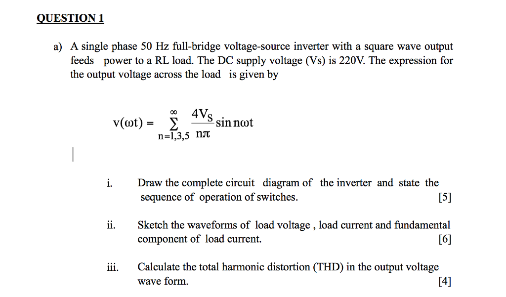 Solved A single phase 50 Hz fullbridge voltagesource