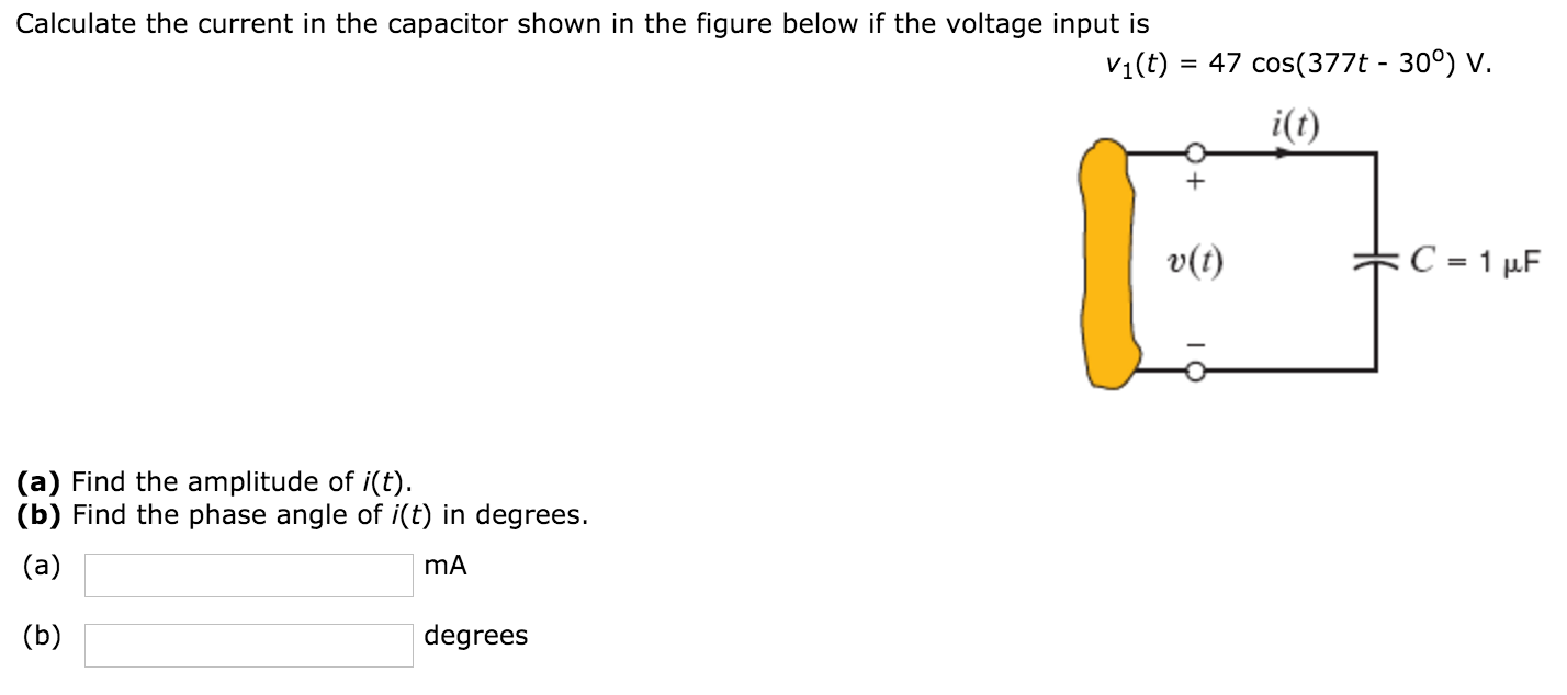 Solved Calculate the current in the capacitor shown in the