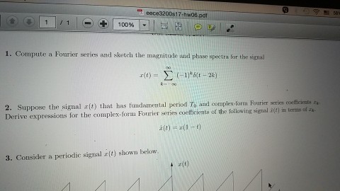 Solved Compute a Fourier series and sketch the magnitude and | Chegg.com