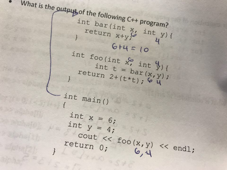 Solved . What is the of the following C++ program? int bar | Chegg.com