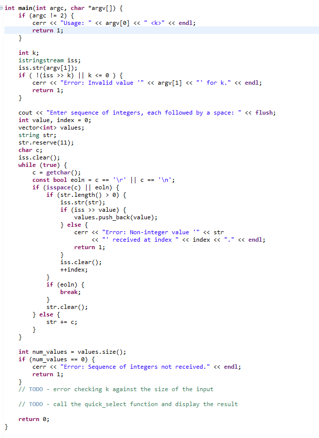 Solved Use this template file to implement quickselect as | Chegg.com