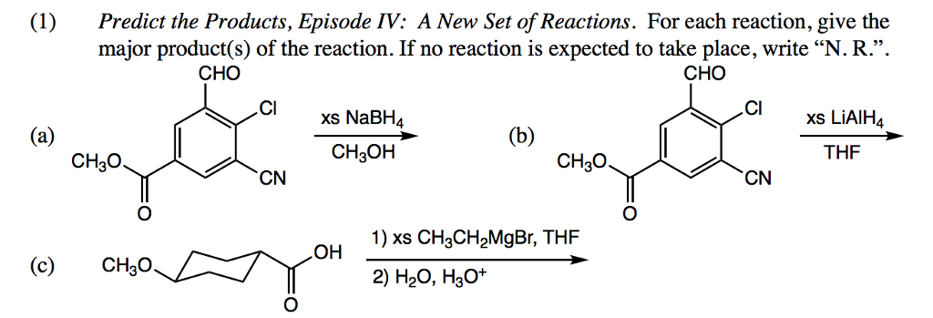 Solved (1)Predict the Products, Episode IV: A New Set of | Chegg.com