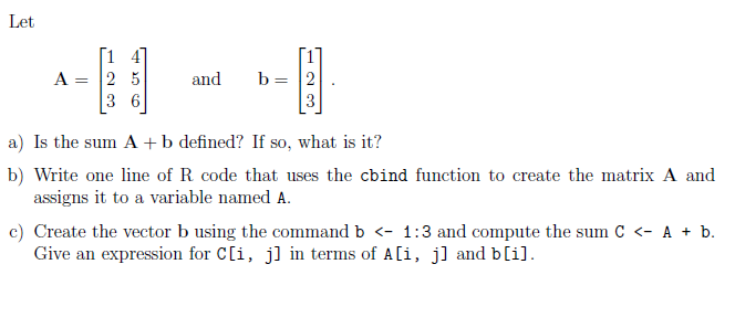 Solved Let 1 4 A=25 And B=12 A) Is The Sum A +b Defined? If | Chegg.com