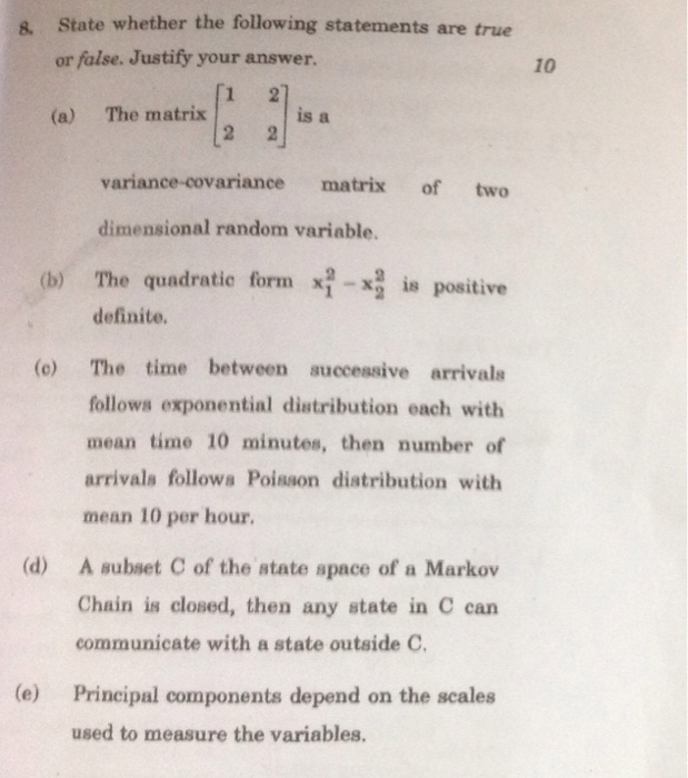 Solved State whether the following statements are true or | Chegg.com