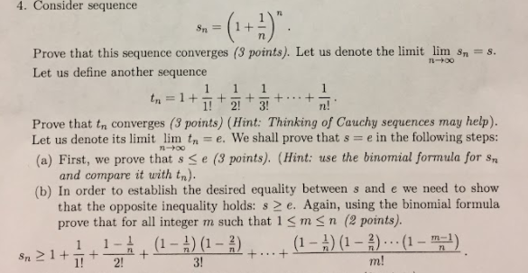 Solved 4 Consider Sequence Tn 6 Prove That This Sequence Chegg