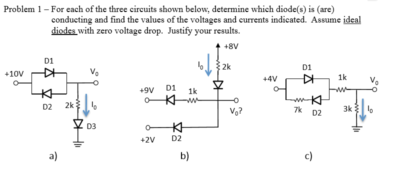 Solved Problem 1- For each of the three circuits shown | Chegg.com